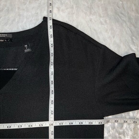 Scotch & Soda | Black V Neck Silk Soirée Dress size 2 =medium - Picture 4 of 7